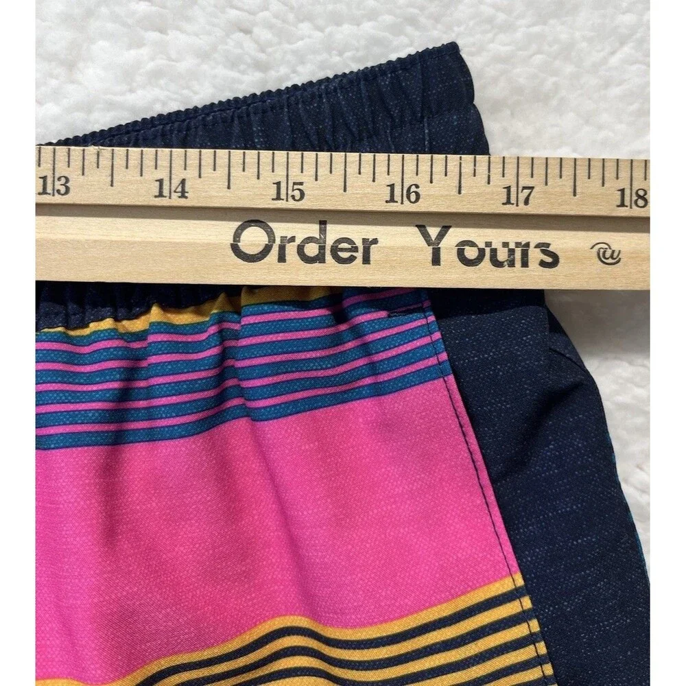 Nike Trunks Mens XL Stripe Split Breaker Volley Shorts Swoosh Outdoor Swim Beach